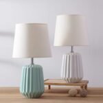 White and Blue Bedroom Living Room Home Office Desk Nightstand Table Lamp