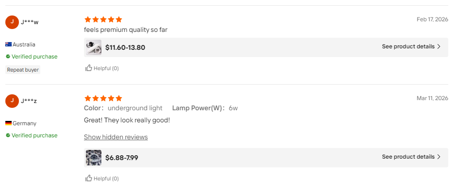 Verified Lumind customer reviews from Australia and Germany