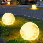 Lumind Garden Lawn Lamp Art Gallery Moon Lights Villa Landscape Light Decoration Luminous Mars Ball