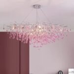 Lumind Pink Drop Crystal Pendant lights LU5