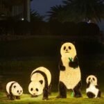 Lumind Outdoor Panda Family Lights-LG021
